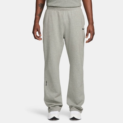 NOCTA NOCTA Fleece CS Open-Hem Tracksuit Bottoms – Dark Grey Heather/Matte Silver/Black