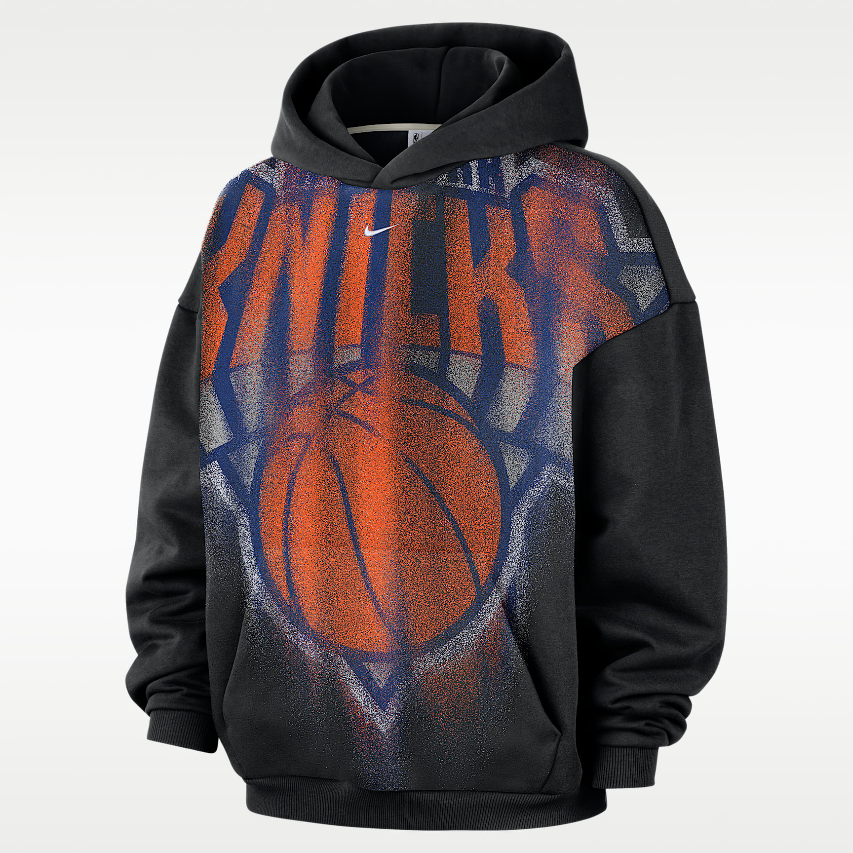 New York Knicks Standard Issue Men's Fleece Basketball Hoodie – Black/White