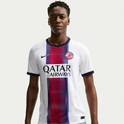 Paris Saint-Germain 2026/27 Stadium Away Men's Nike Dri-FIT Football Replica Jersey – White/College Navy/Global Red/College Navy
