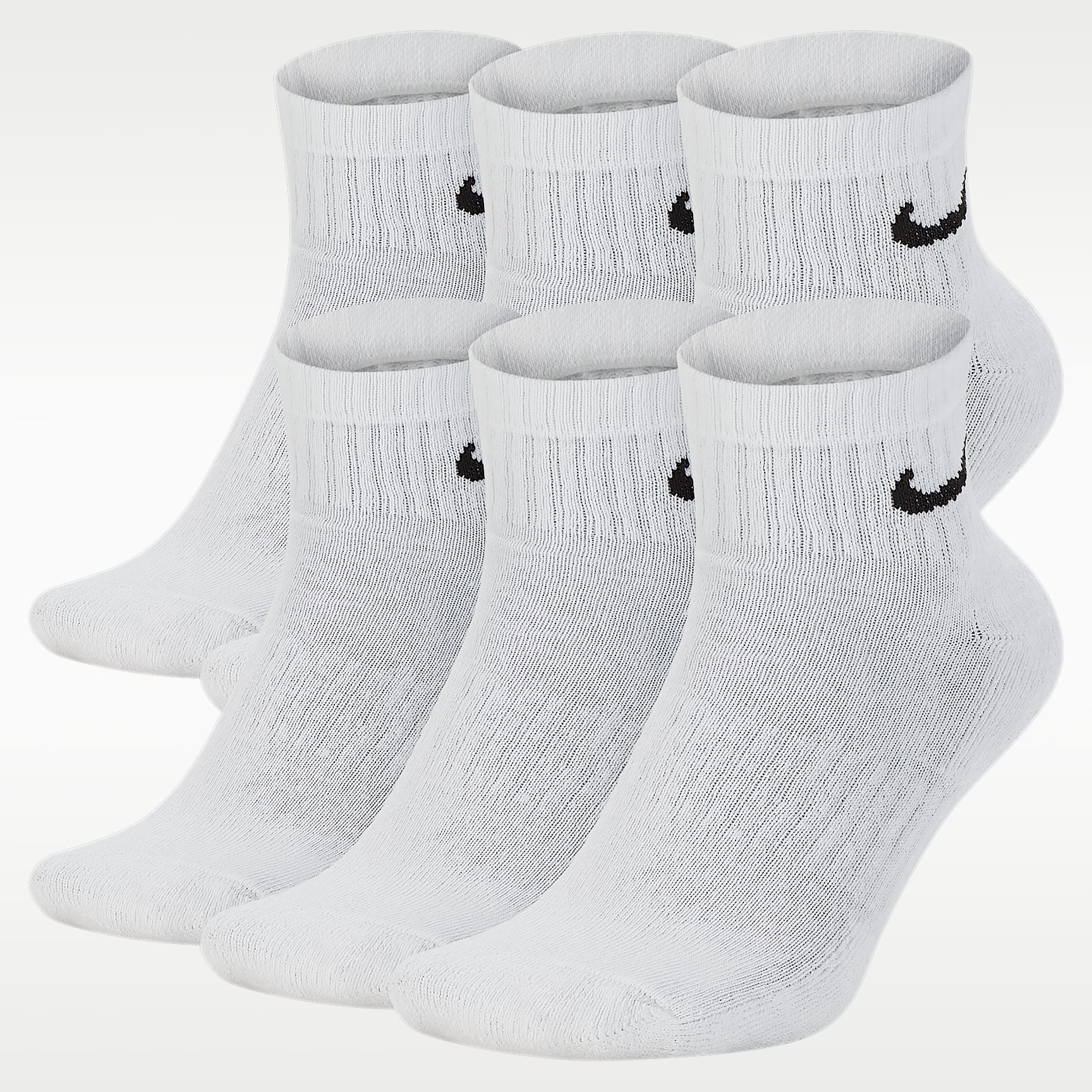 Nike Everyday Cushioned Training Ankle Socks (6 Pairs) – White/Black