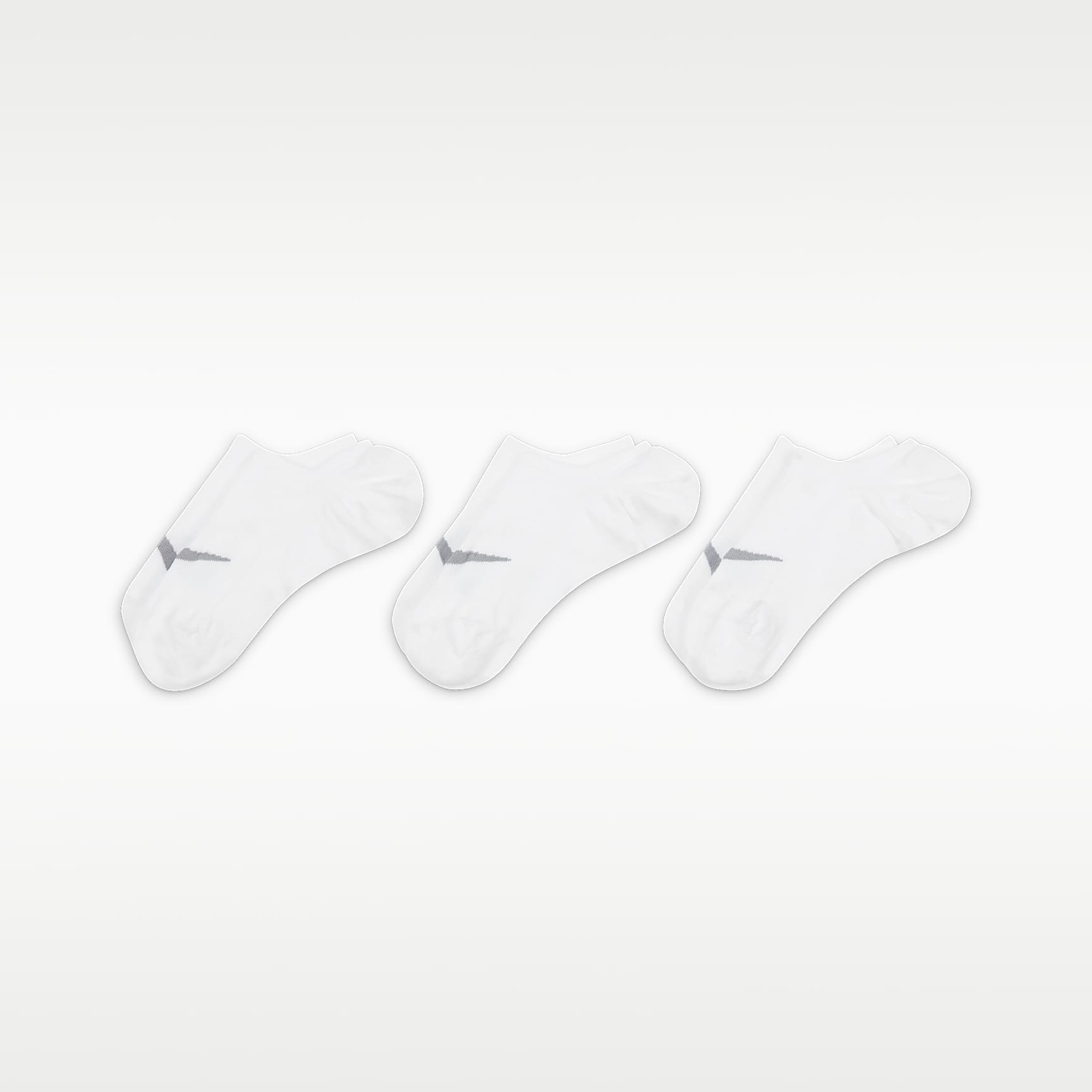 Nike Everyday Plus Lightweight Women's Training Footie Socks (3 Pairs) – White/Wolf Grey