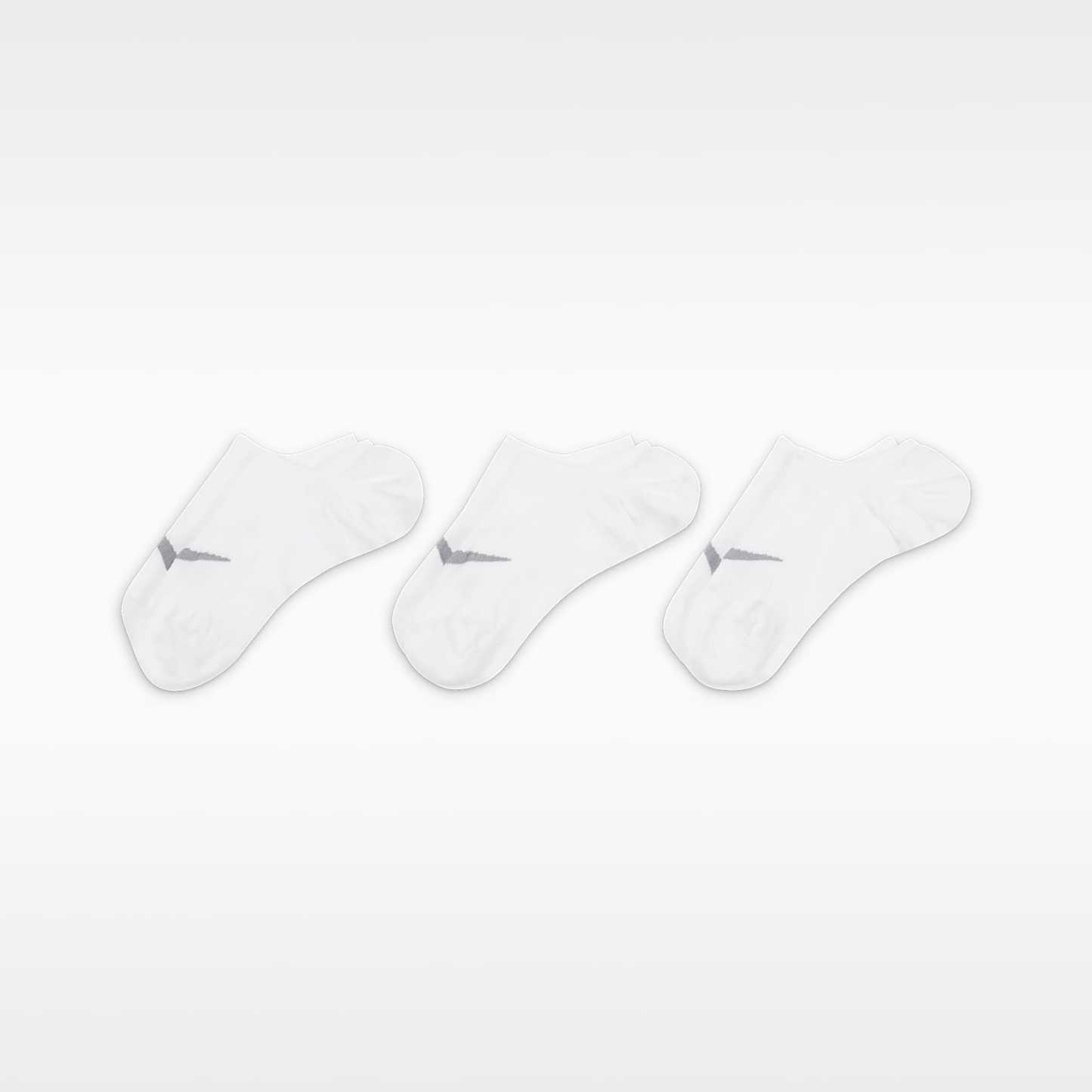 Nike Everyday Plus Lightweight Women's Training Footie Socks (3 Pairs) – White/Wolf Grey