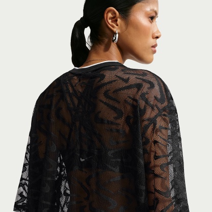 Nike Sportswear Chill Lace Women's Oversized Jersey – Black/White/White