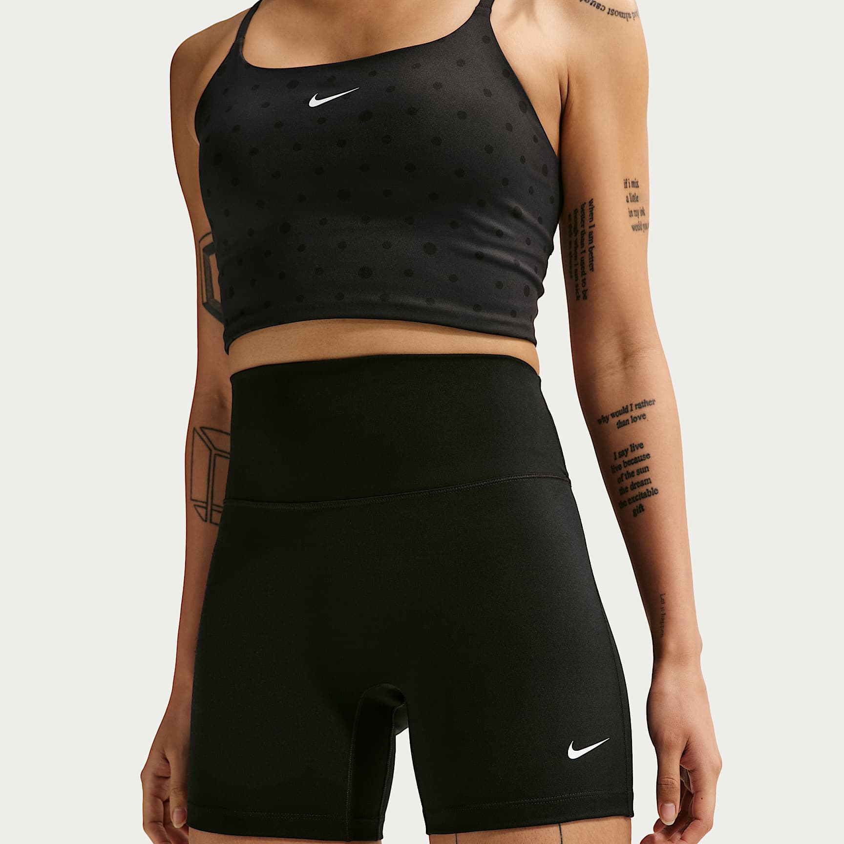 Nike One Women's High-Waisted 12.5cm (approx.) Biker Shorts – Black/White