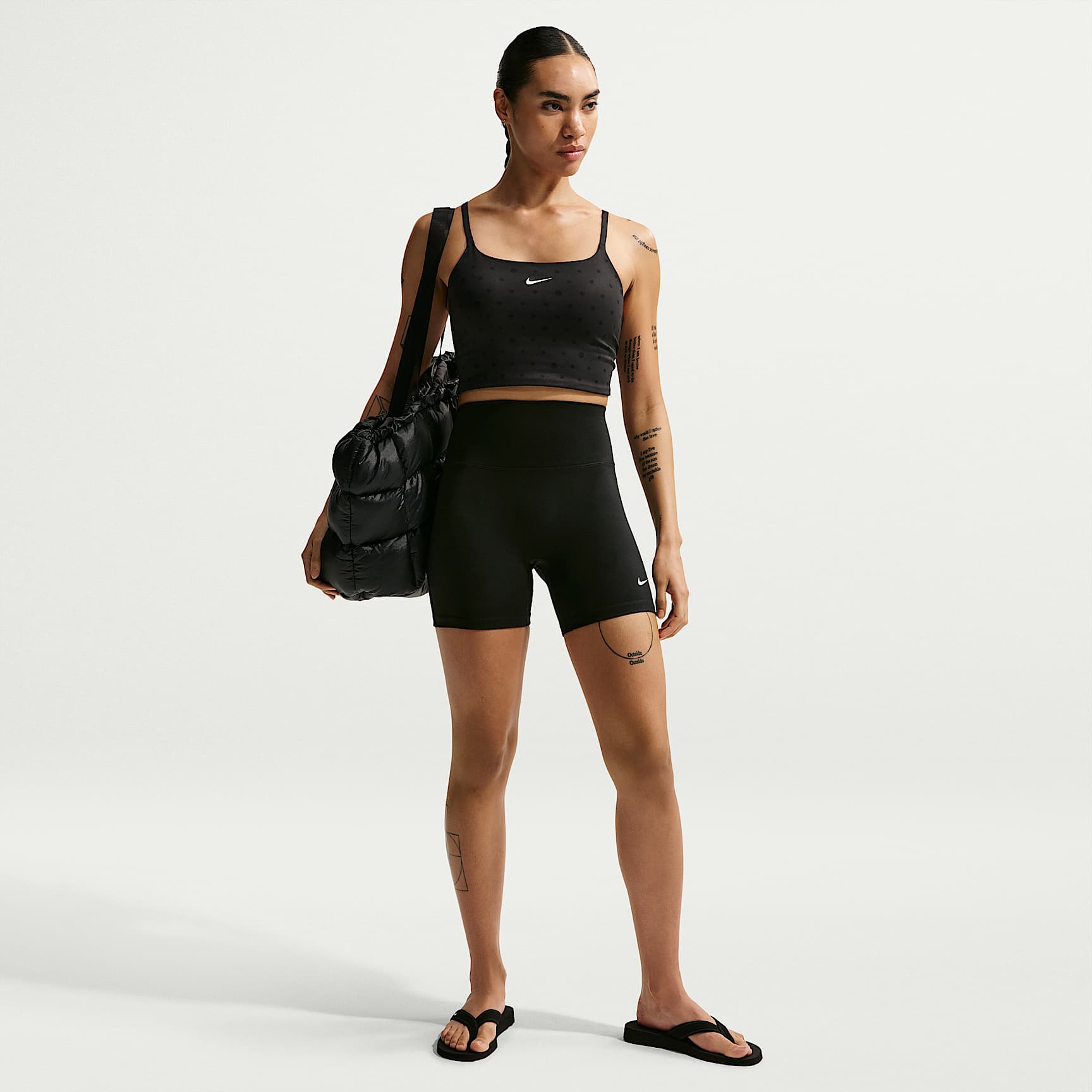 Nike One Women's High-Waisted 12.5cm (approx.) Biker Shorts – Black/White