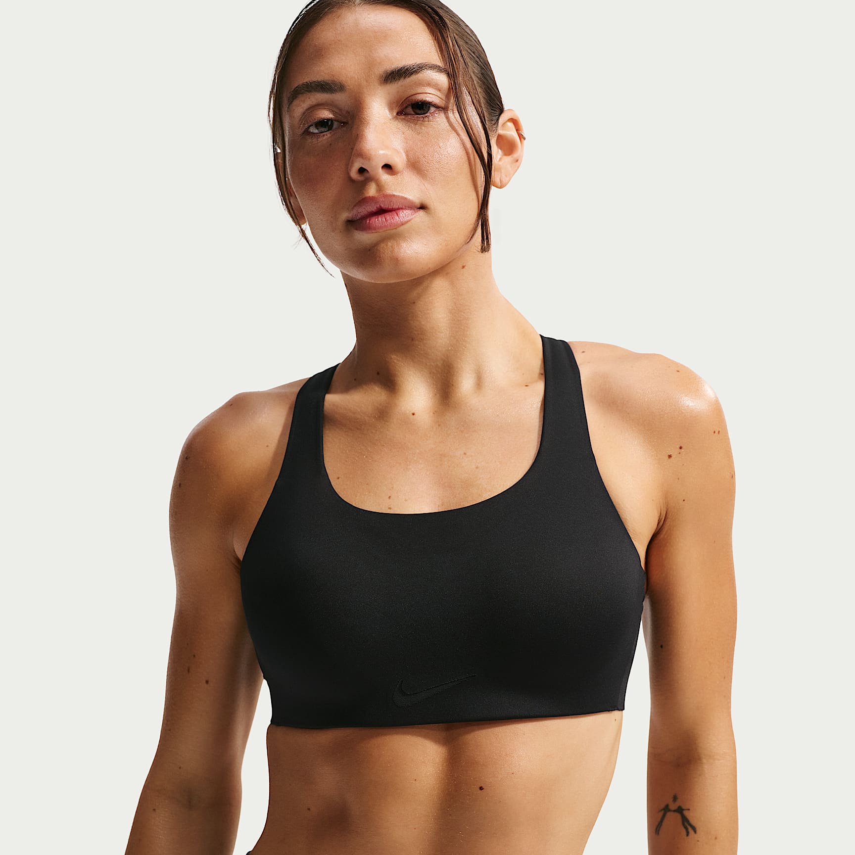 Nike Rival Women's Ultrahigh-Support Padded Sports Bra – Black/Particle Beige