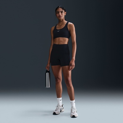 Nike Universa Women's High-Waisted 12.5cm (approx.) Biker Shorts with No Front Seam – Black/Anthracite/Dark Smoke Grey