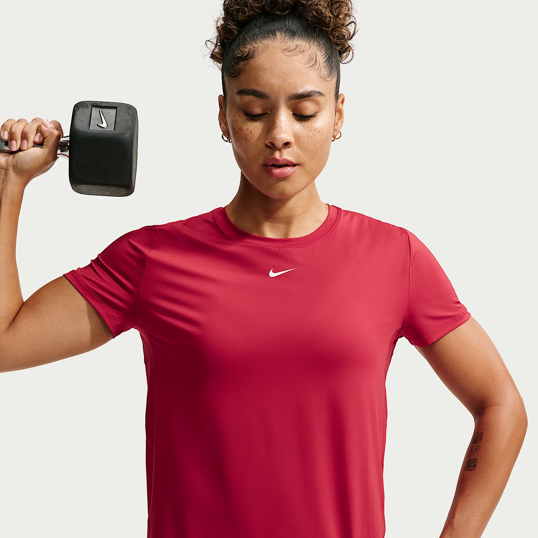 Nike One Classic Women's Dri-FIT Short-Sleeve Top – Tough Red/White