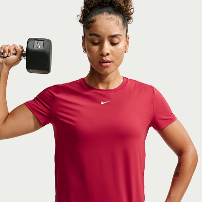 Nike One Classic Women's Dri-FIT Short-Sleeve Top – Tough Red/White