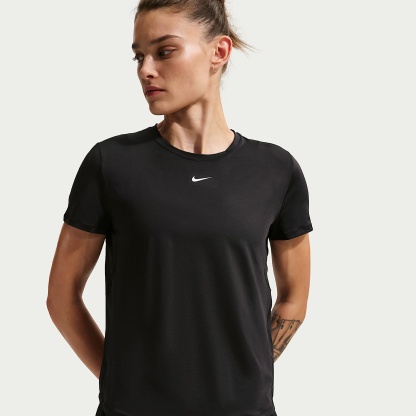 Nike One Classic Women's Dri-FIT Short-Sleeve Top – Black/White