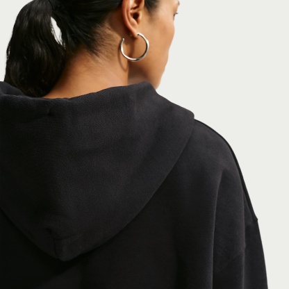 Nike Studio Fleece Medium Weight Women's Oversized Full-Zip Hoodie – Total Black/Sail
