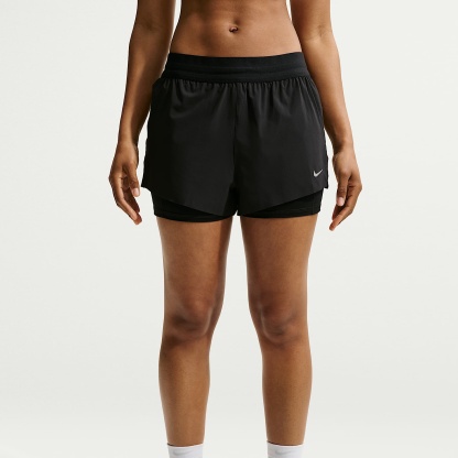 Nike Swift Women's Dri-FIT Mid-Rise 2-in-1 Running Shorts – Black