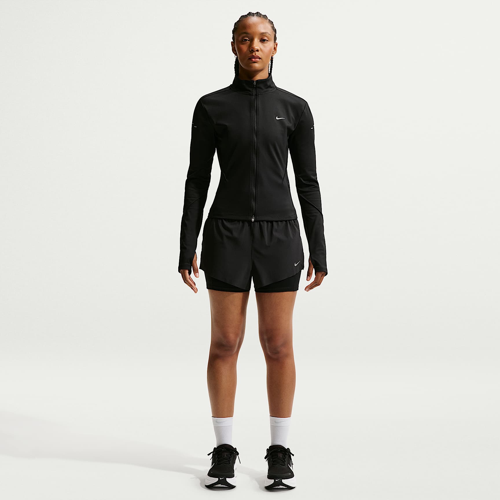 Nike Swift Women's Dri-FIT Mid-Rise 2-in-1 Running Shorts – Black