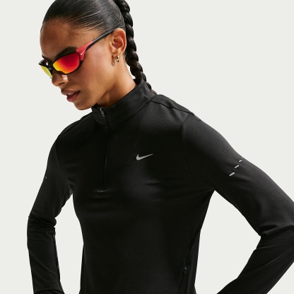 Nike Swift Women's Dri-FIT UV 1/4-Zip Running Top – Black