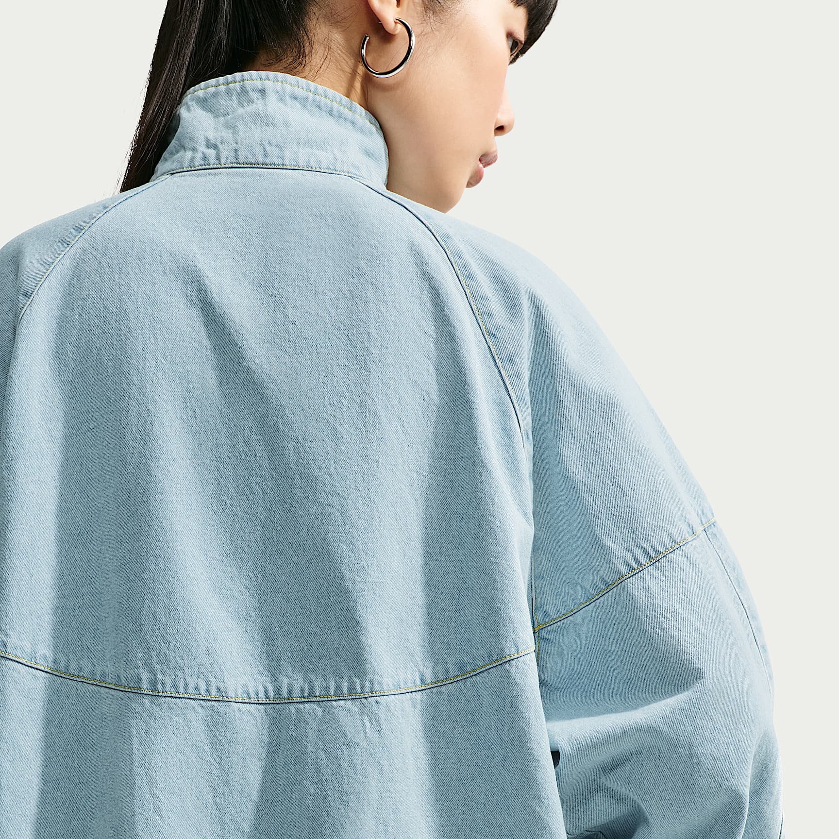 Nike Windrunner Women's Oversized Denim Jacket – Light Armoury Blue/Work Blue