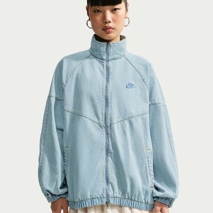 Nike Windrunner Women's Oversized Denim Jacket – Light Armoury Blue/Work Blue
