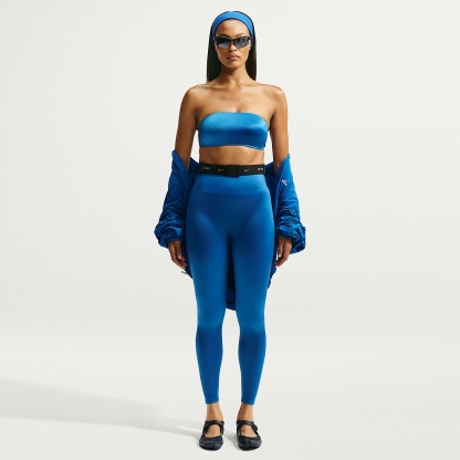 NikeSKIMS Satin Shine Women's High-Waisted Bonded 66cm (approx.) Leggings – NSKM Cobalt/NSKM Cobalt