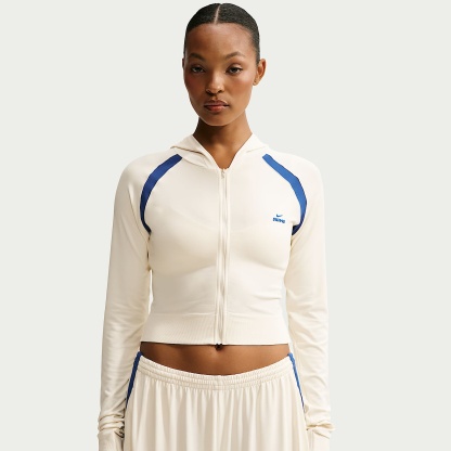 NikeSKIMS Stretch Knit Women's Full-Zip Baby Hoodie – NSKM Actv Ivory/NSKM Cobalt