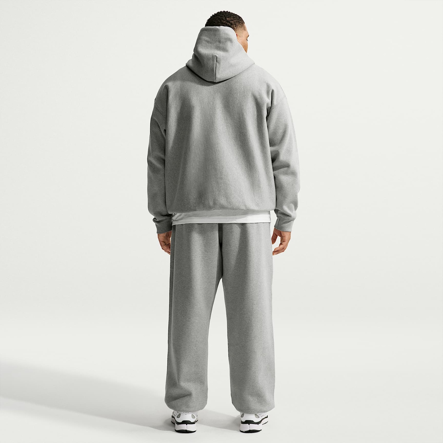 Nike Solo Swoosh Men's Pullover Hoodie – Dark Grey Heather/Light Smoke Grey/White