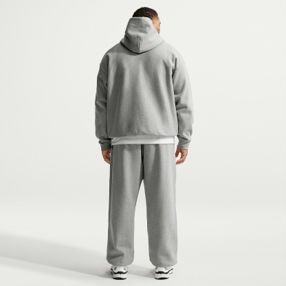 Nike Solo Swoosh Men's Pullover Hoodie – Dark Grey Heather/Light Smoke Grey/White