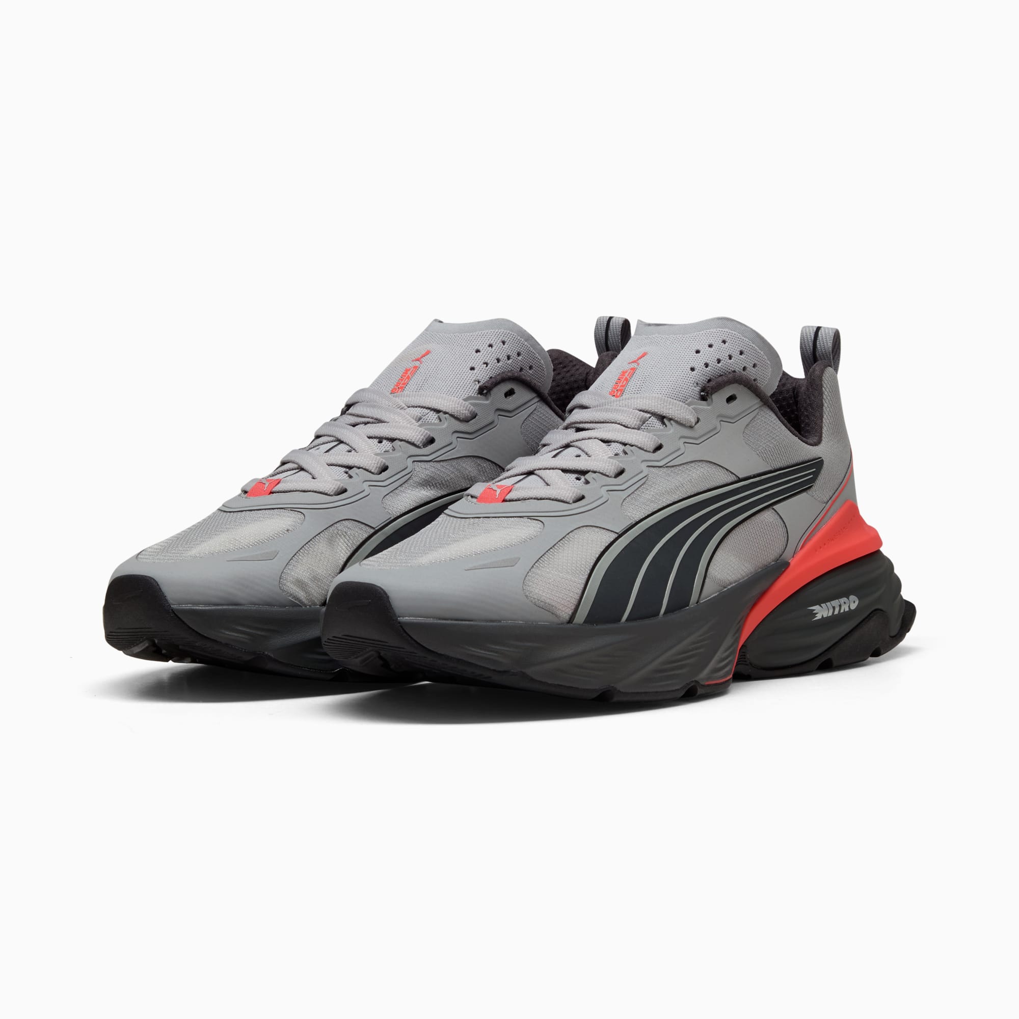 PUMA Fade Sneakers Unisex – Gray Echo-Shadow Gray-Red Glamour