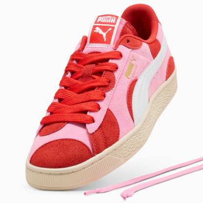 Suede Printed Sneakers Unisex – Pink Lilac-PUMA Red