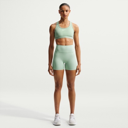 Nike Universa Women's High-Waisted 12.5cm (approx.) Biker Shorts with No Front Seam – Steam/Dutch Green/Dutch Green