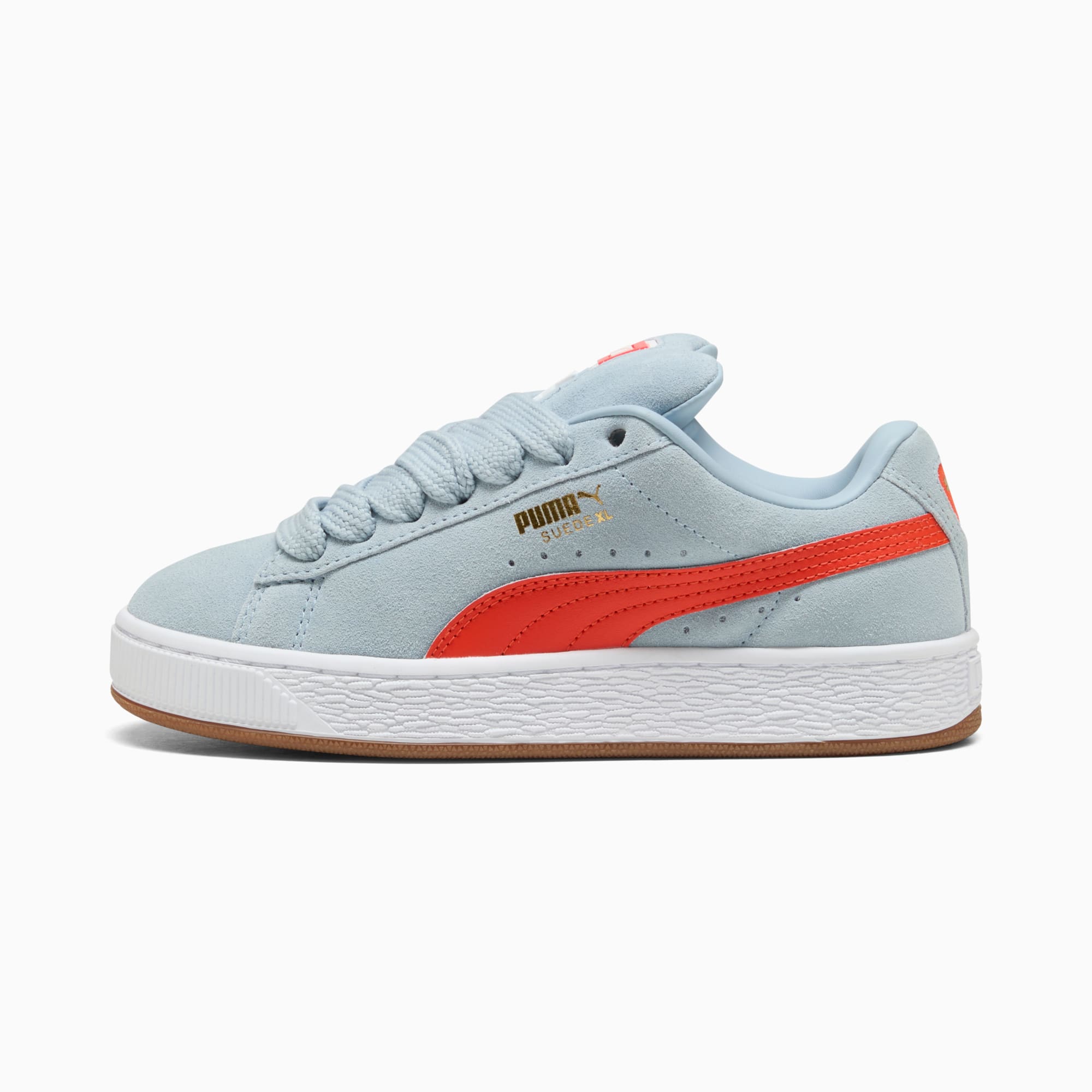 Suede XL Youth Sneakers – Sea Illusion-Red Flash