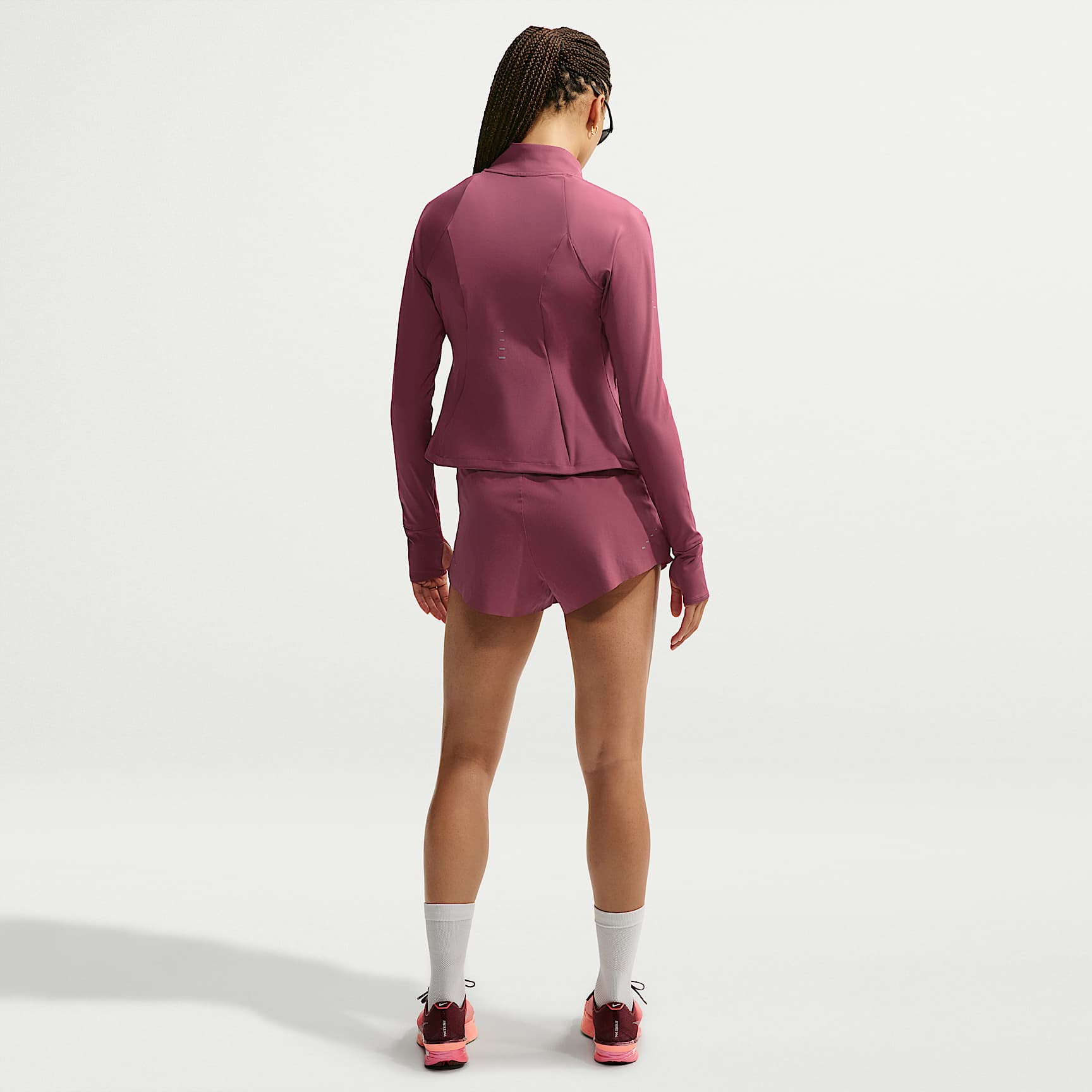 Nike Swift Women's Dri-FIT Mid-Rise 2-in-1 Running Shorts – Pink Smoke/Mystic Dates