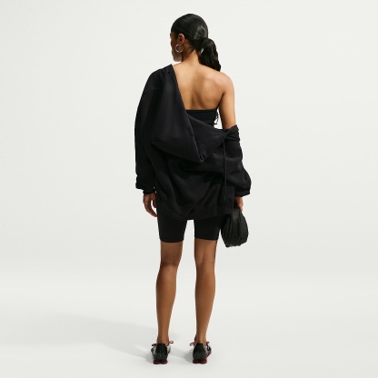 Nike Studio Fleece Medium Weight Women's Oversized Full-Zip Hoodie – Total Black/Sail