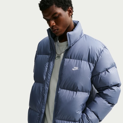 Nike Sportswear Club Men's Therma-FIT Down Puffer Jacket – Diffused Blue/White
