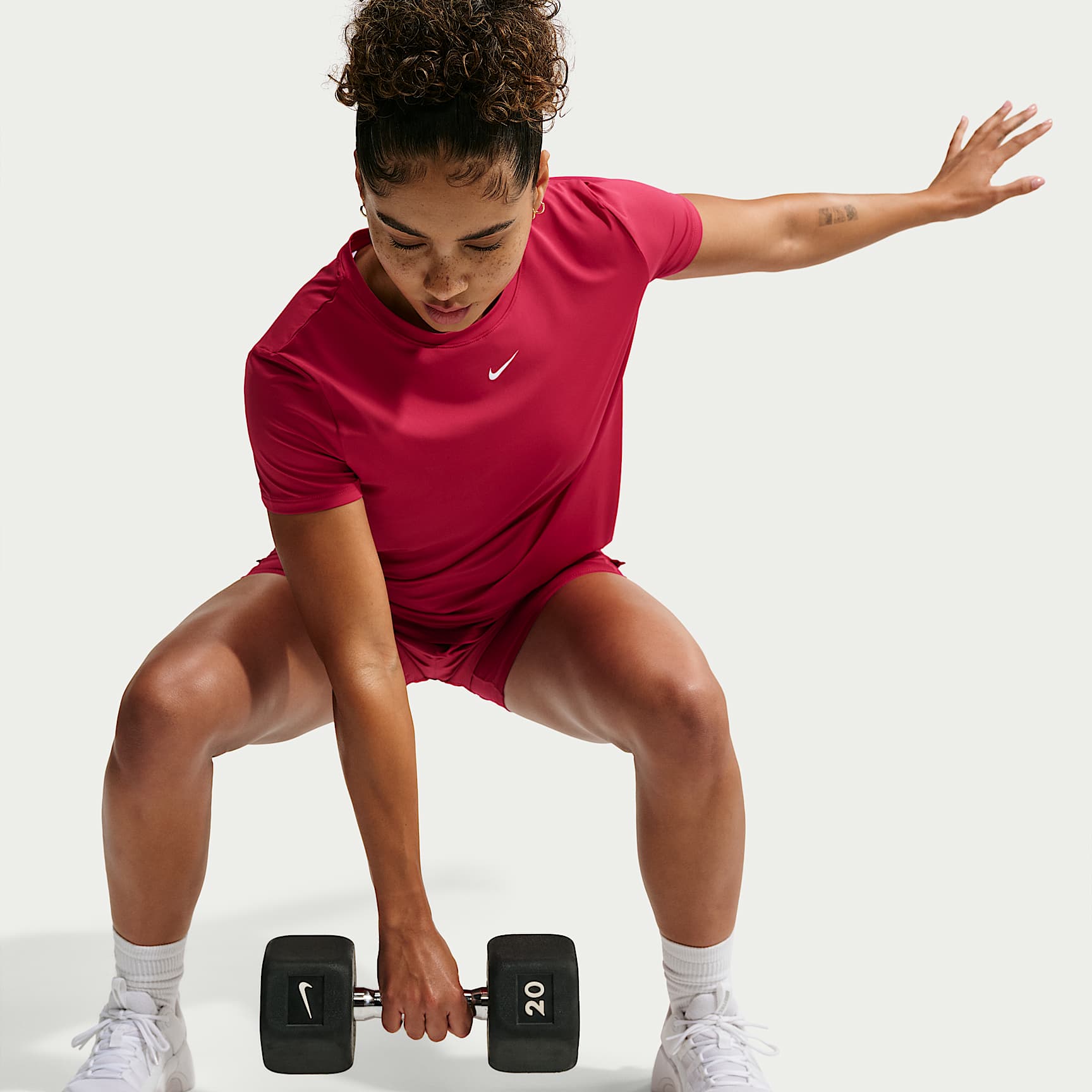 Nike One Classic Women's Dri-FIT Short-Sleeve Top – Tough Red/White