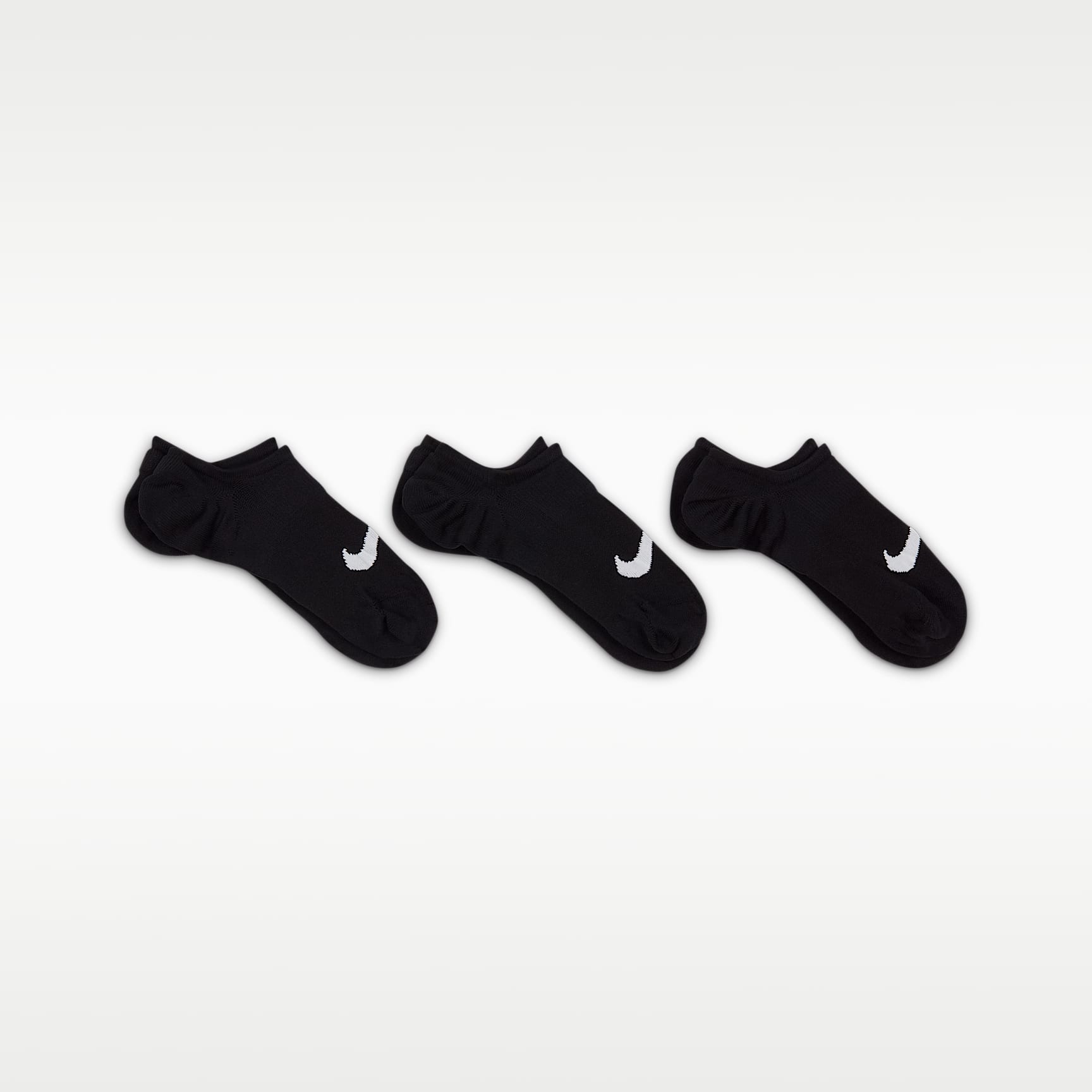 Nike Everyday Plus Lightweight Women's Training Footie Socks (3 Pairs) – Black/White