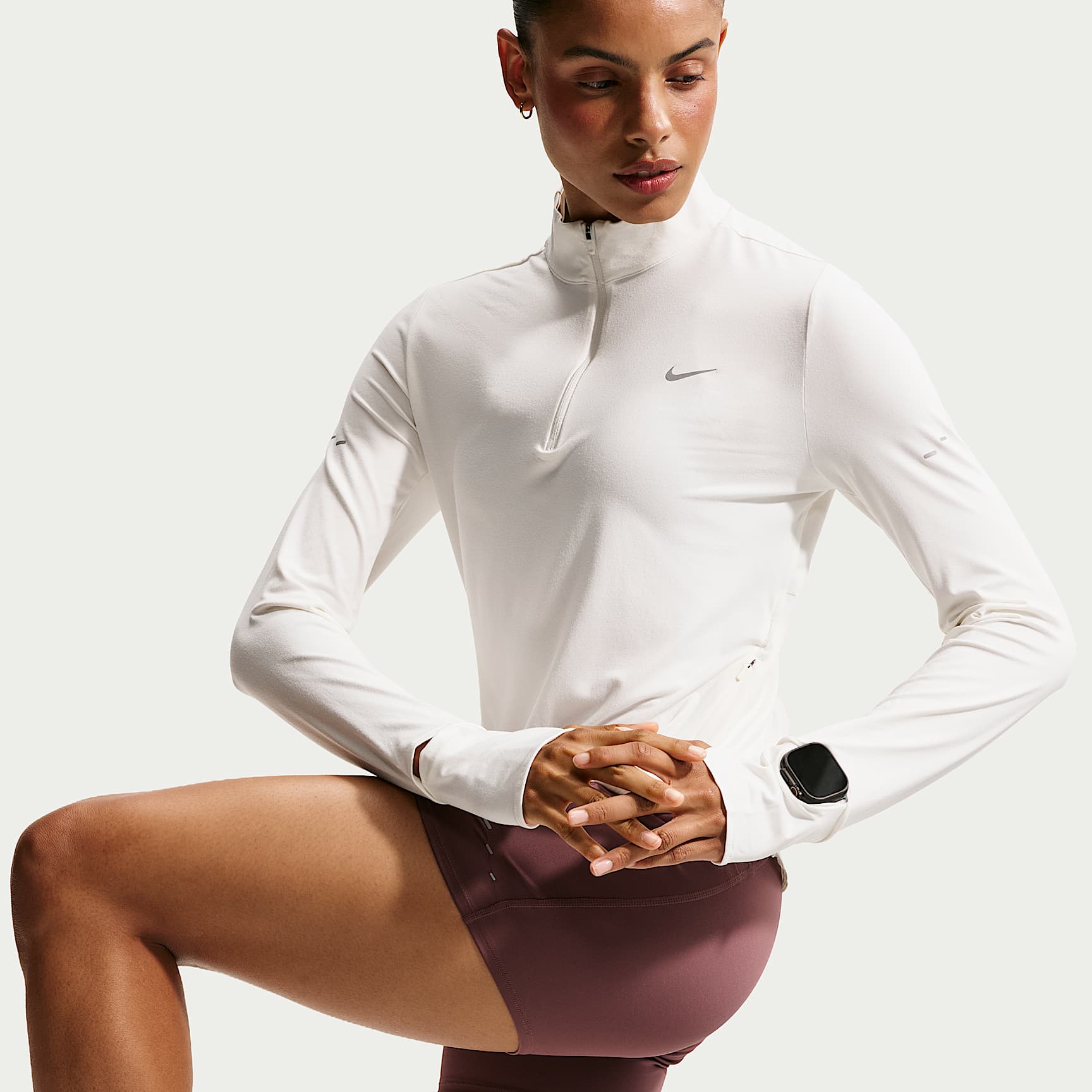 Nike Swift Women's Dri-FIT UV 1/4-Zip Running Top – Sail