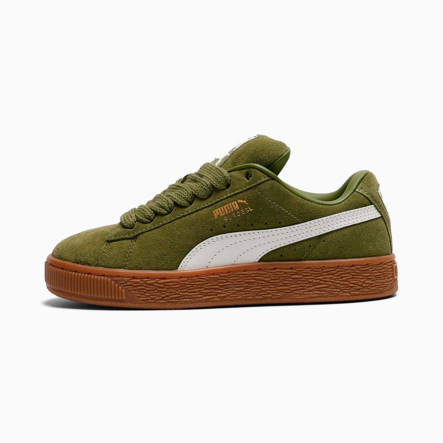 Suede XL Youth Sneakers – Olive Green-Vapor Gray