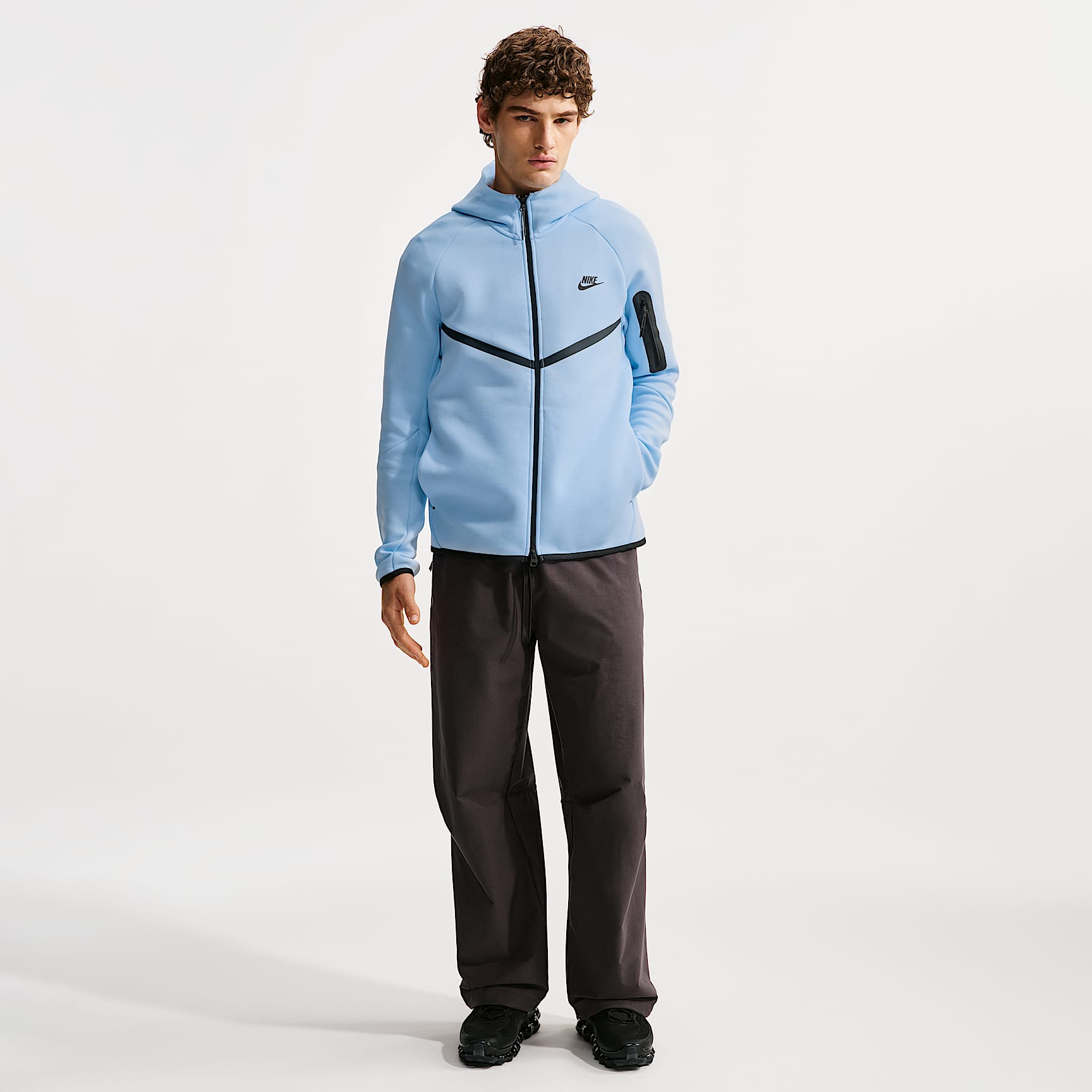 Nike Tech Men's Fleece Windrunner Full-Zip Jacket – Ice Blue/Black