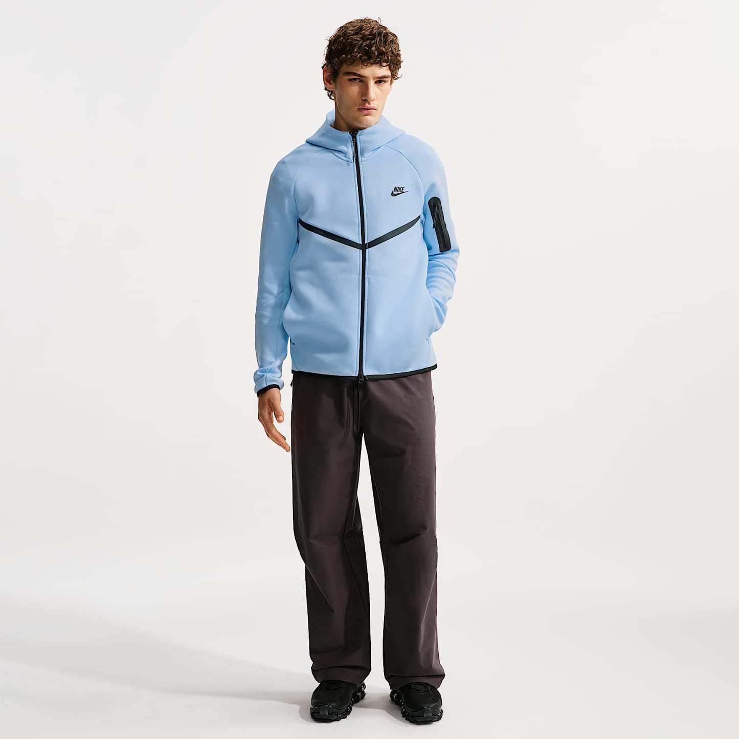 Nike Tech Men's Fleece Windrunner Full-Zip Jacket – Ice Blue/Black