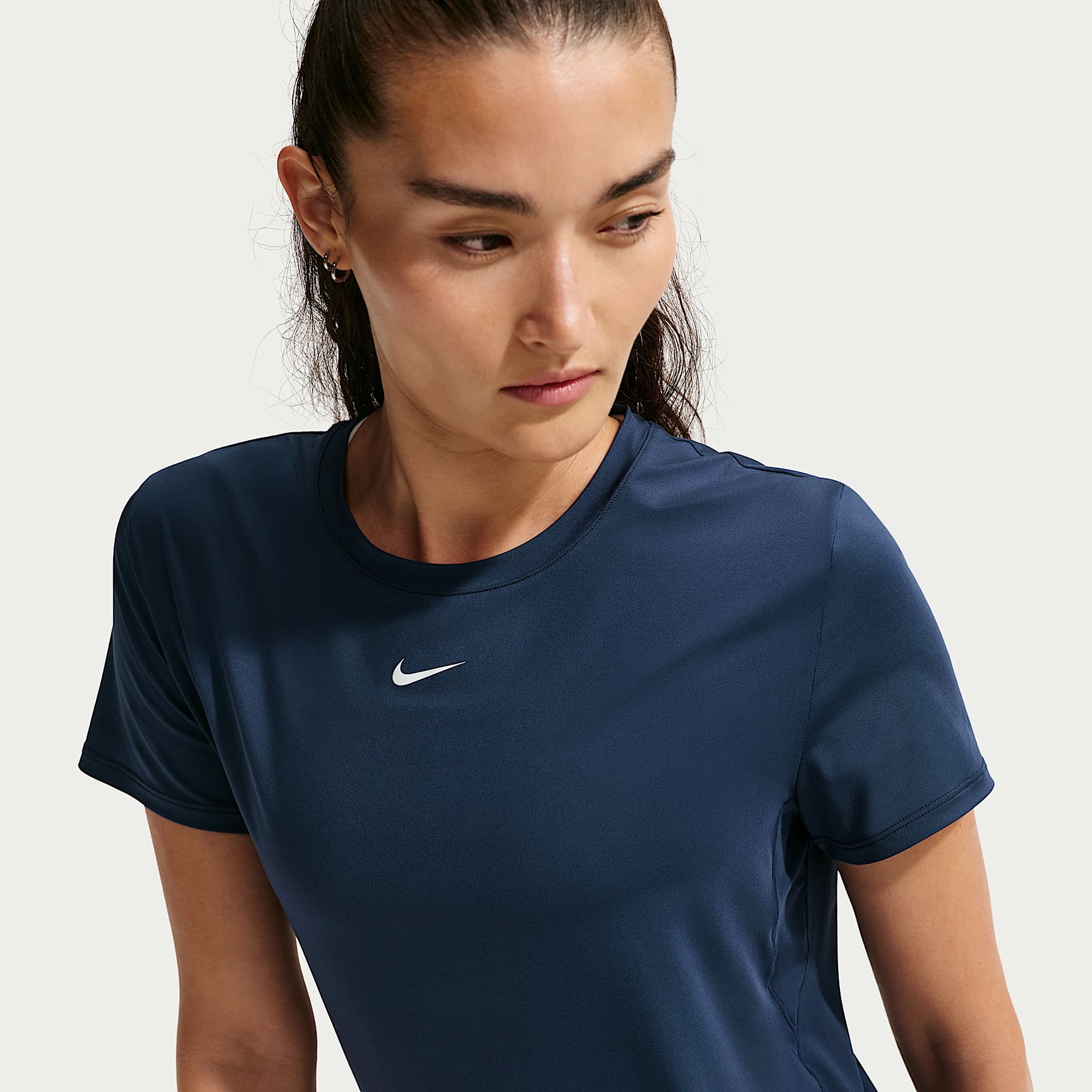 Nike One Classic Women's Dri-FIT Short-Sleeve Top – Midnight Navy/White