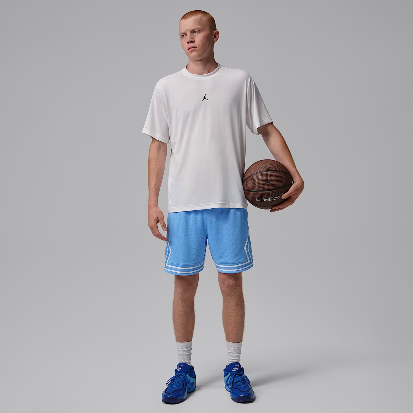 Jordan Sport Men's Dri-FIT 18cm (approx.) Mesh Diamond Shorts – University Blue/White/White