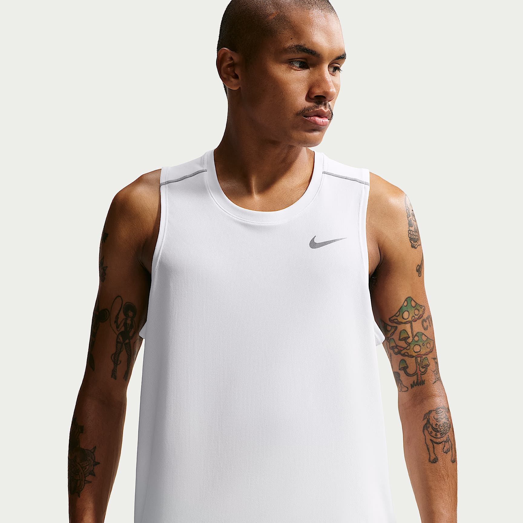 Nike Miler Men's Dri-FIT Running Tank Top – White
