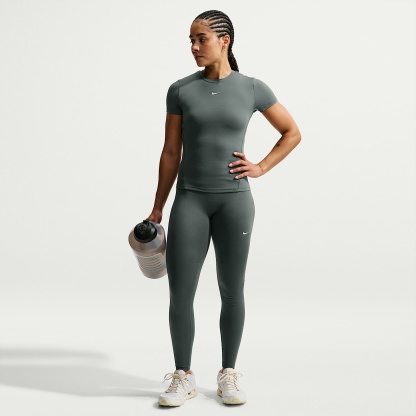 Nike One Seamless Front Women's High-Waisted Full-Length Leggings – Camo Green/White
