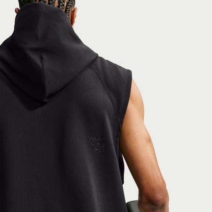 Nike N.A.C. Men's Dri-FIT Fleece Sleeveless Training Hoodie – Black/Black