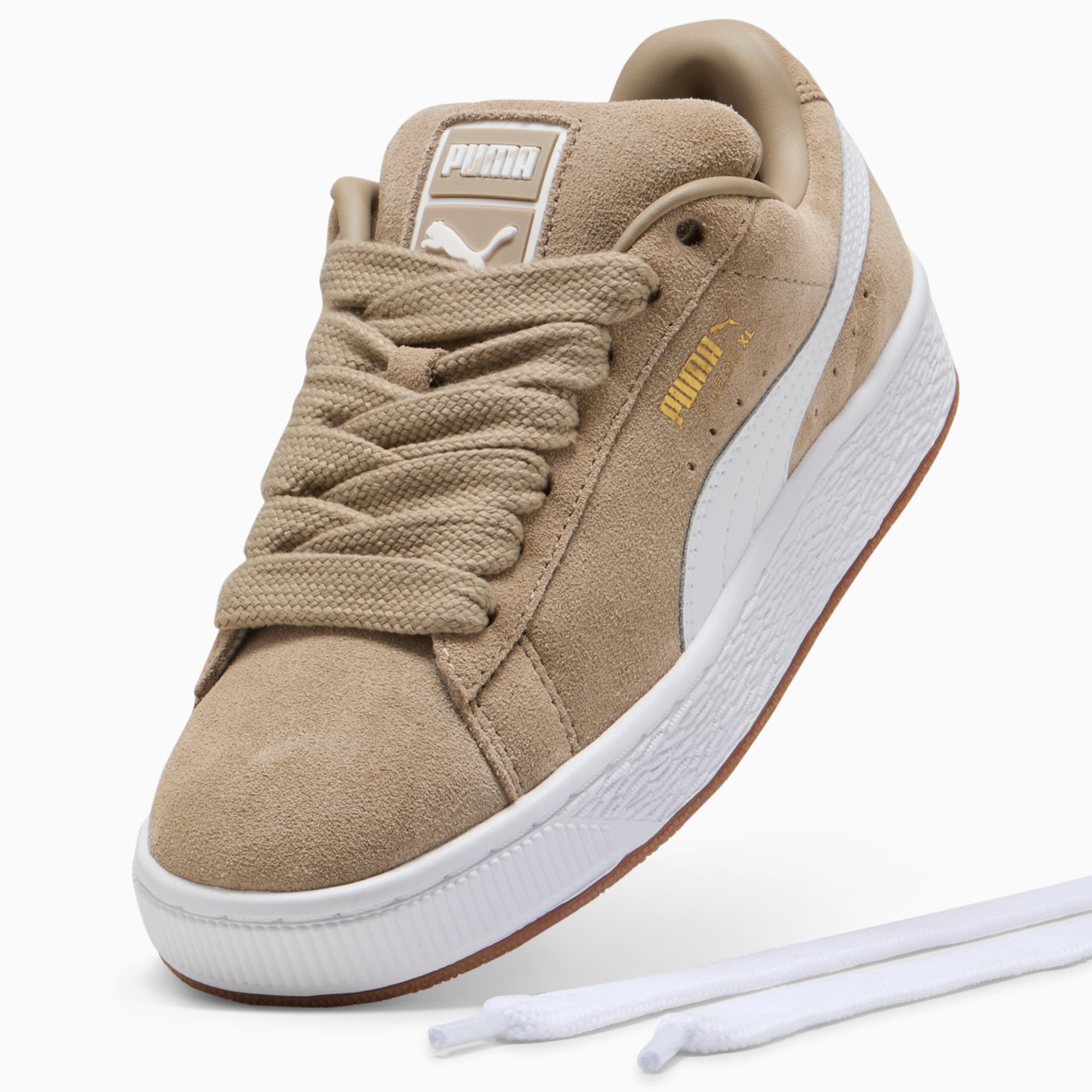 Suede XL Youth Sneakers – Ice Coffee-PUMA White