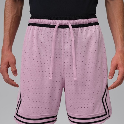 Jordan Sport Men's Dri-FIT 18cm (approx.) Mesh Diamond Shorts – Iced Carmine/Black/Black