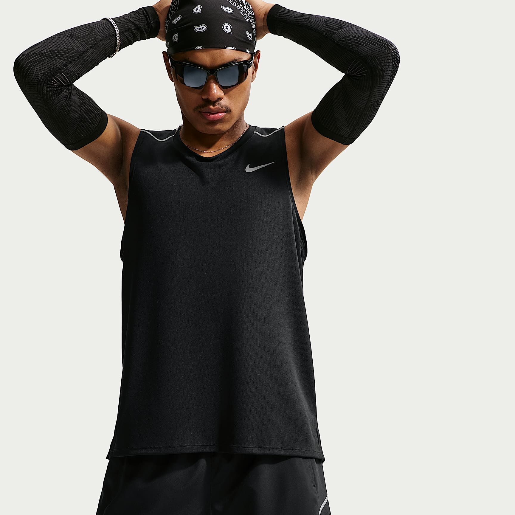 Nike Miler Men's Dri-FIT 18cm (approx.) Brief-Lined Running Shorts – Black/Black