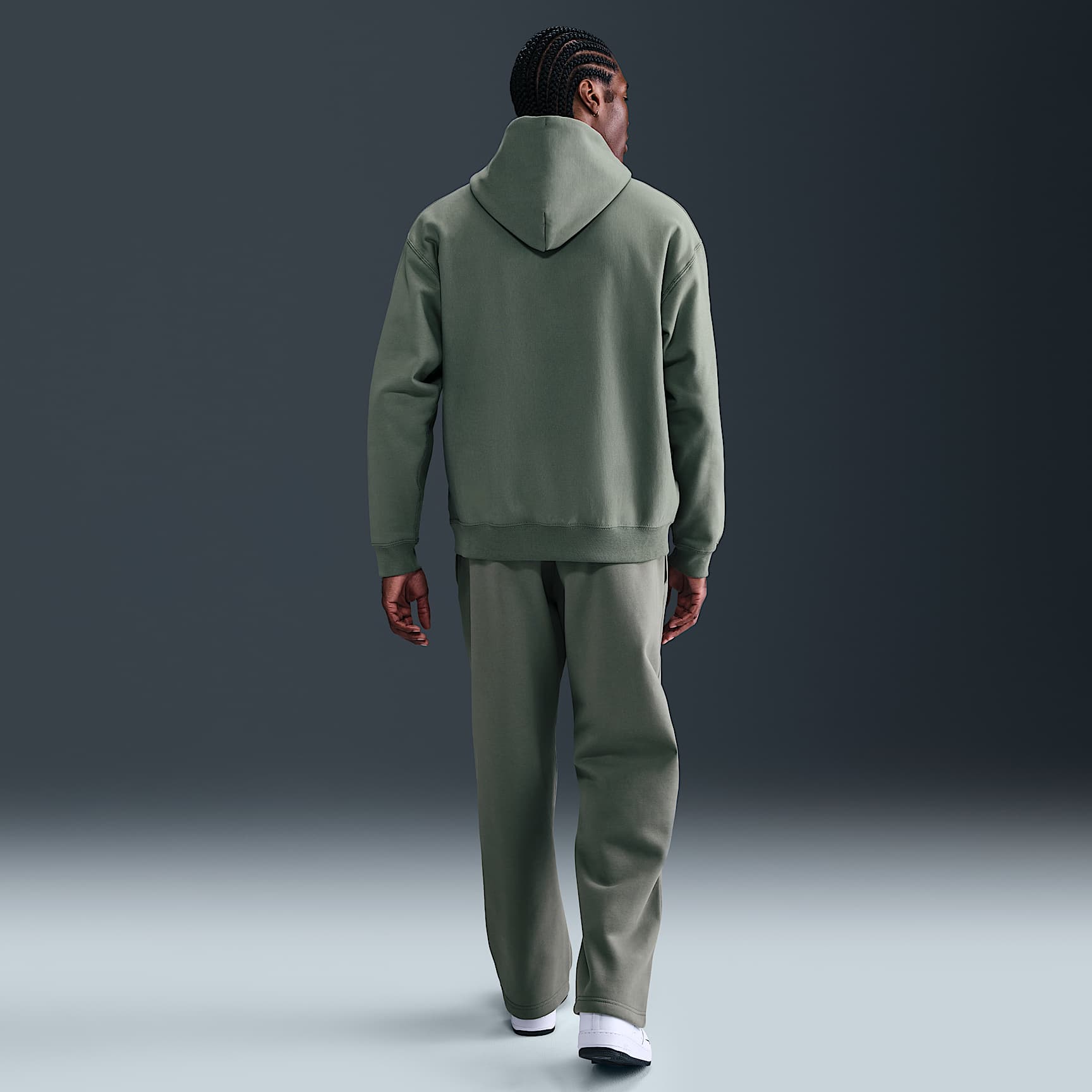 Nike Solo Swoosh Men's Pullover Hoodie – Clay Green/Clay Green/White