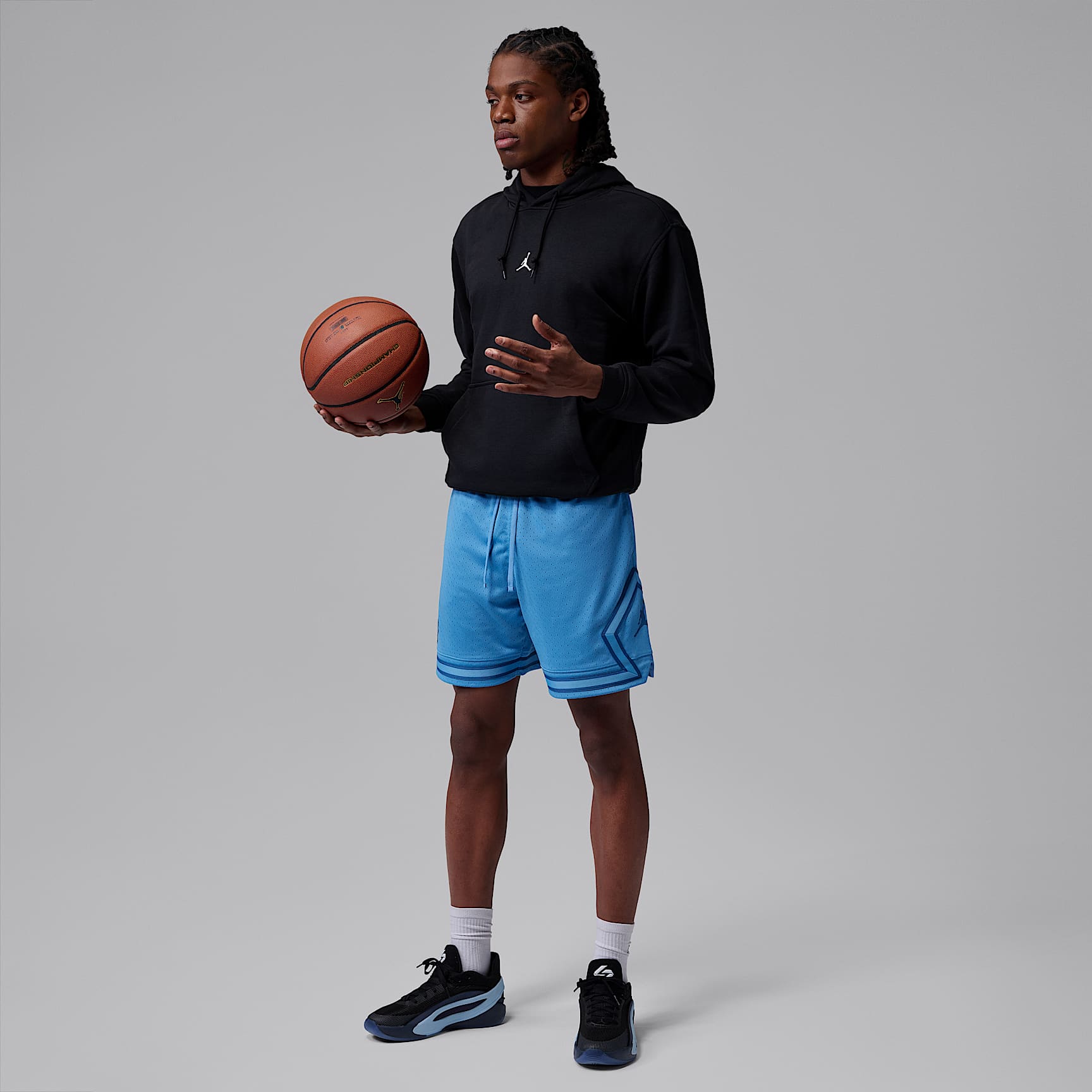 Jordan Sport Men's Dri-FIT 18cm (approx.) Mesh Diamond Shorts – Blue Beyond/True Blue/True Blue