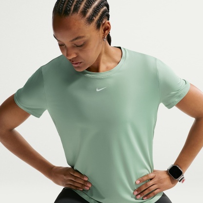 Nike One Classic Women's Dri-FIT Short-Sleeve Top – Steam/White