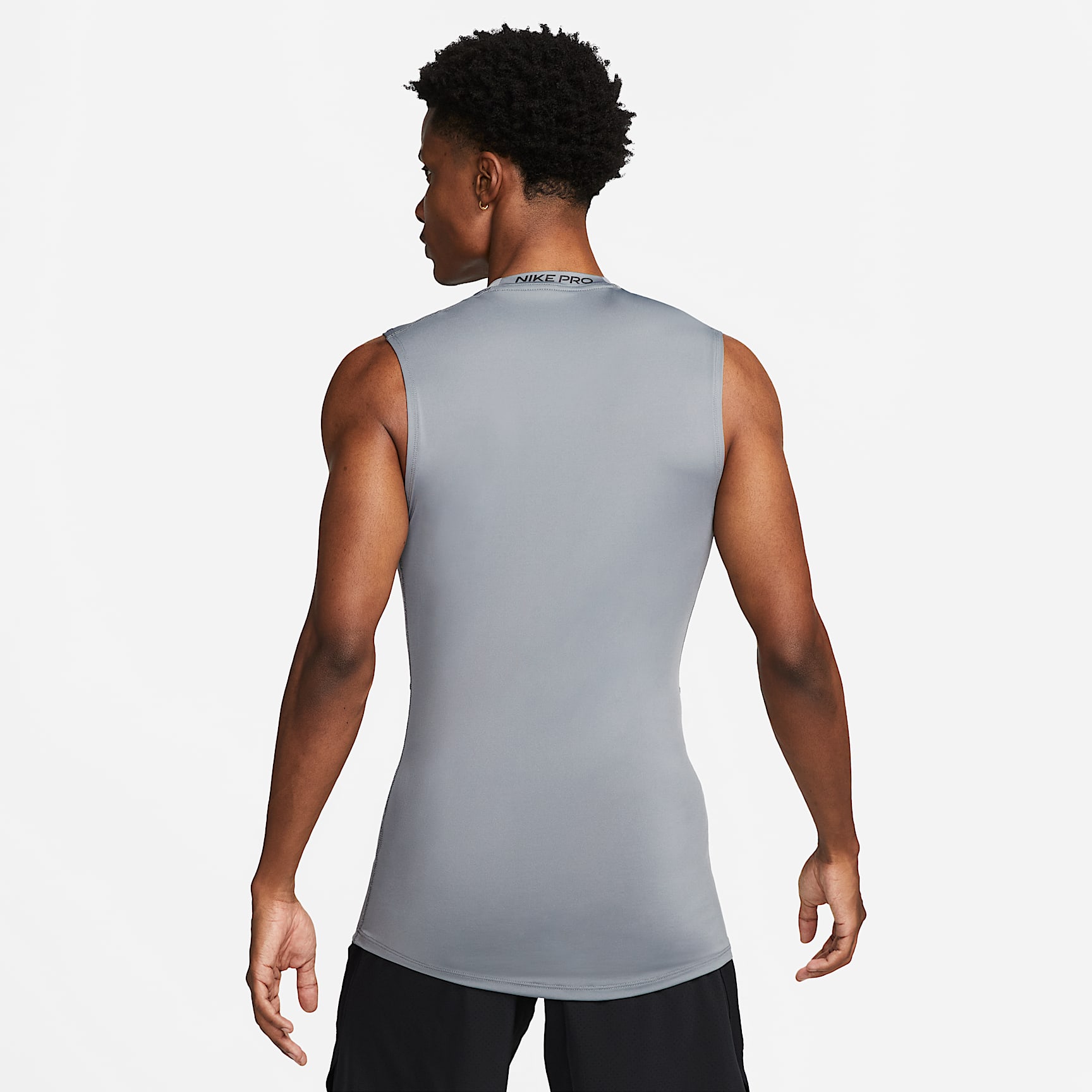 Nike Pro Men's Dri-FIT Tight Sleeveless Fitness Top – Smoke Grey/Black