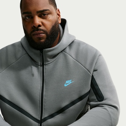 Nike Tech Men's Fleece Windrunner Full-Zip Jacket – Smoke Grey/Football Blue